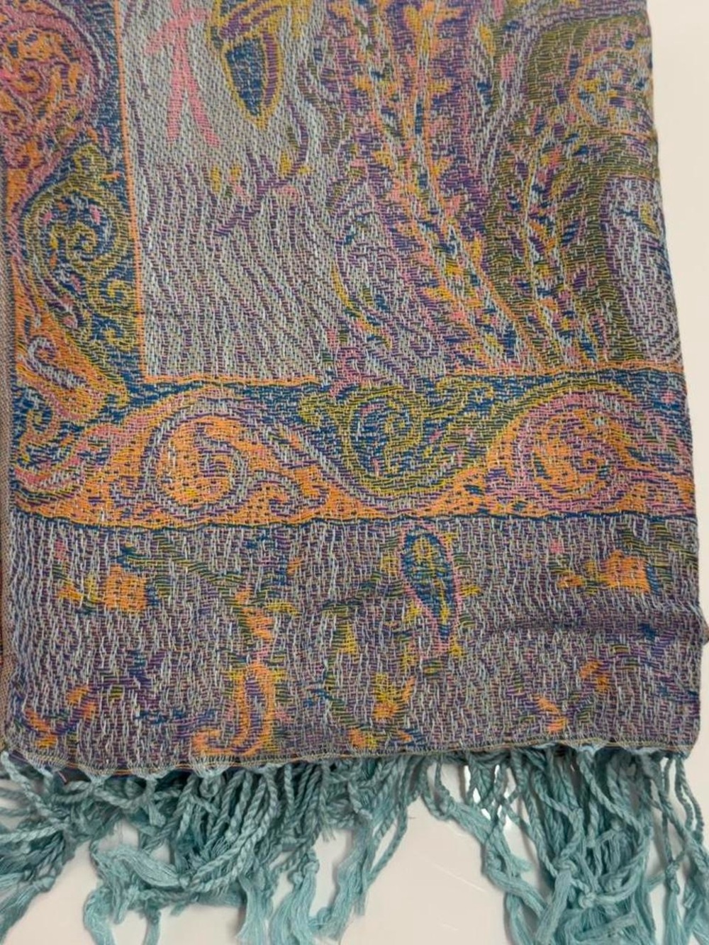 New | Limited Edition: Electric Blue Pastel Multicolor Pashmina Shawl